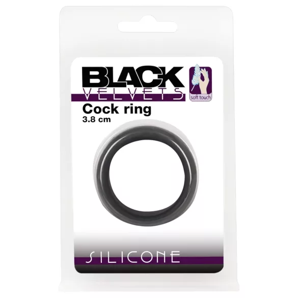 Black Velvets - erekčný krúžok hrubostenný 3,8 cm - čierny