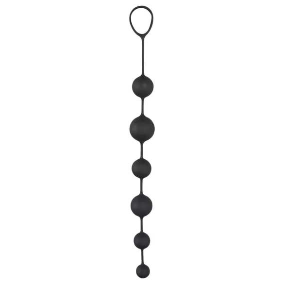 Black Velvets - 6-guličkový anál­ny dildo (čierny)