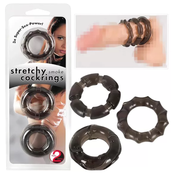 You2Toys - sada erekčných krúžkov (3 ks) - sivá