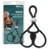 You2Toys - nastaviteľný trojitý krúžok na penis a semenníky - čierny