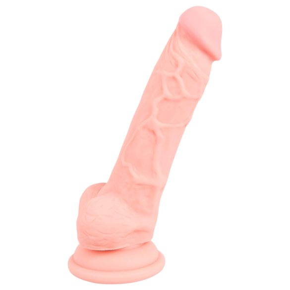 Lekársky - lekársky silikónový dildo (18 cm) - naturálny