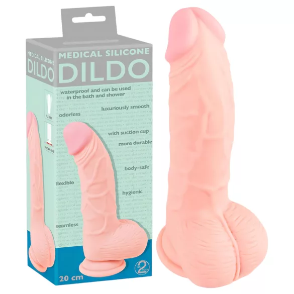 You2Toys - Medical - lekársky silikónový dildo (20 cm, naturál)
