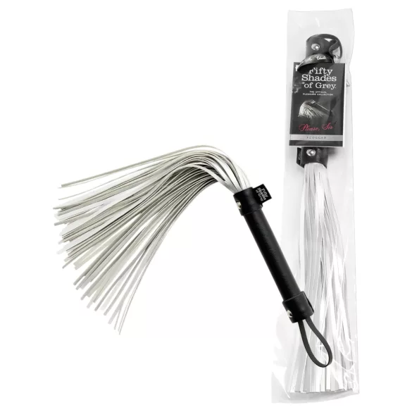 Fifty Shades of Grey - bič - umelá koža - sivá