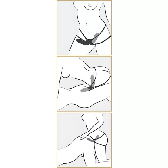 Fetish - dvojitý pripínací vibrátor - čierny