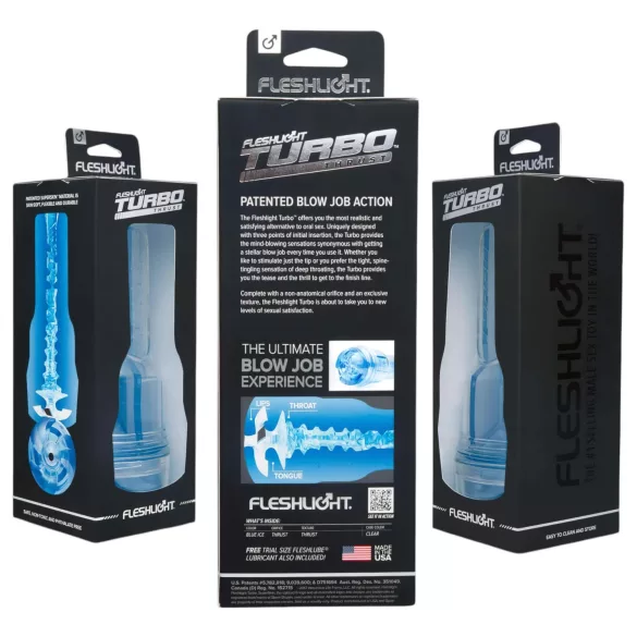 Fleshlight Turbo Thrust - mužský masturbátor s vákuom - modrý