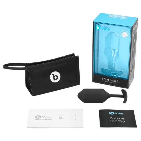 b-vibe - análny kolík s dvoma guľôčkami - 180g - čierny