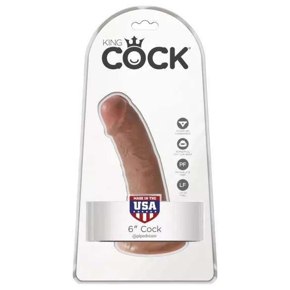 King Cock - dildo realistické - 15 cm - hnedá