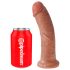 King Cock - realistický dildo - 20 cm - tmavá farba