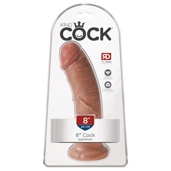 King Cock - realistický dildo - 20 cm - tmavá farba