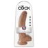 King Cock - realistický dildó s semenníkmi - 23 cm - hnedý