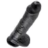 King Cock - realistický dildó s semenníkmi - 25 cm - čierny