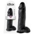 King Cock veľký semenný dildo (30 cm) - čierny