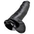 King Cock veľký semenný dildo (30 cm) - čierny