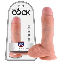King Cock 8 semenný dildo (20 cm) - prírodný