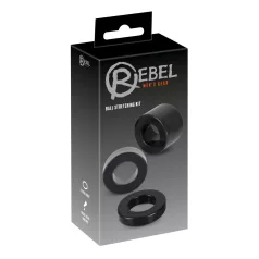   Rebel Ball - erekčný krúžok na penis a semenníky - čierny set