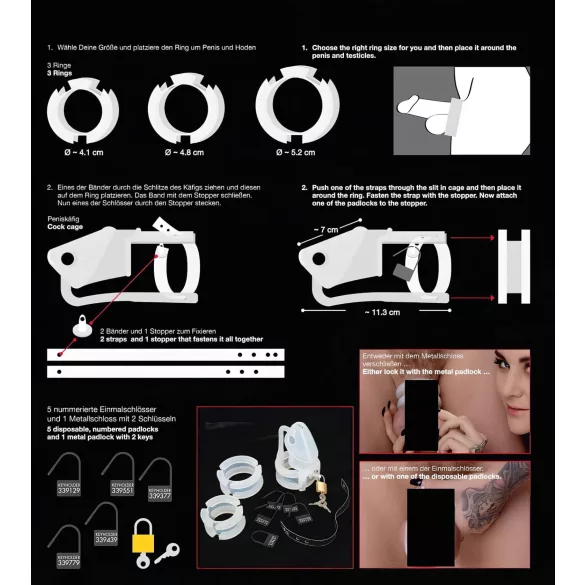 You2Toys - silikónový klietka na penis - biela