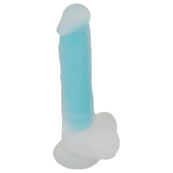 You2Toys Svietiaci Prísavkový Dildo (modrý) - Žiara v Tme