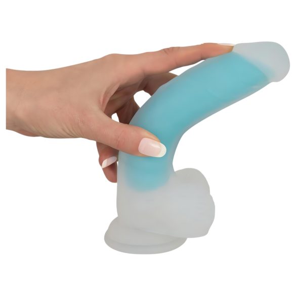 You2Toys Svietiaci Prísavkový Dildo (modrý) - Žiara v Tme
