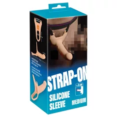   You2Toys - pripínací dutý dildo - stredný - telová farba