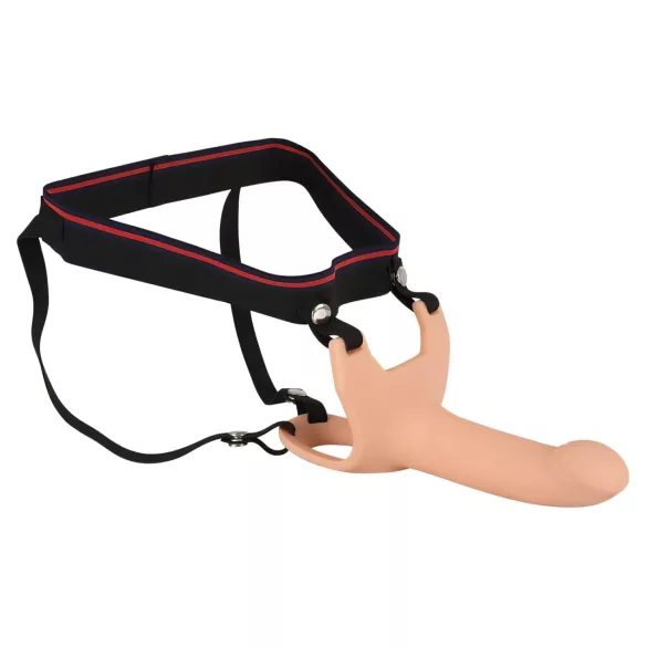 You2Toys - pripínací dutý dildo - stredný - telová farba