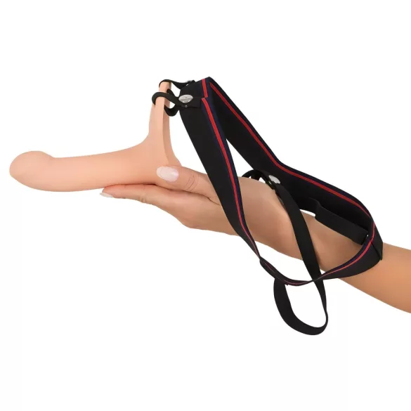 You2Toys - pripínací dutý dildo - stredný - telová farba