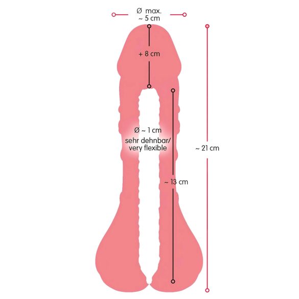Nature Skin - umelý zadoček a návlek na penis - realistický - telová farba