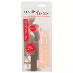   Realistixxx - erekčný návlek na penis s krúžkom - 16 cm - telová farba