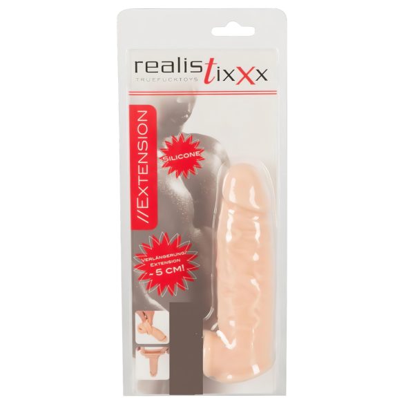 Realistixxx - návlek s krúžkom na penis - 16 cm (prírodný)