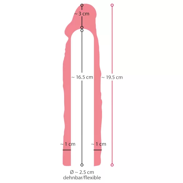 Nature Skin - predlžovací hrubý návlek na penis 19,5 cm