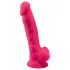 Silexd 7 - prísavkový, žilnatý dildo - 17,5 cm (ružový)