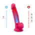 Silexd 7 - prísavkový, žilnatý dildo - 17,5 cm (ružový)