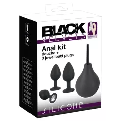 Black Velvets - sada análnych kolíkov (4-dielna, čierna)