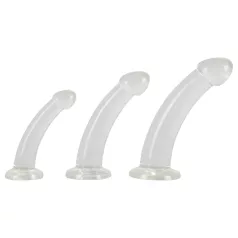 Crystal Clear - análna dildo sada - 3 diely - priehľadné