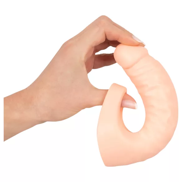Realistixxx - realistický dvojitý dildo s erekčným krúžkom - naturálny