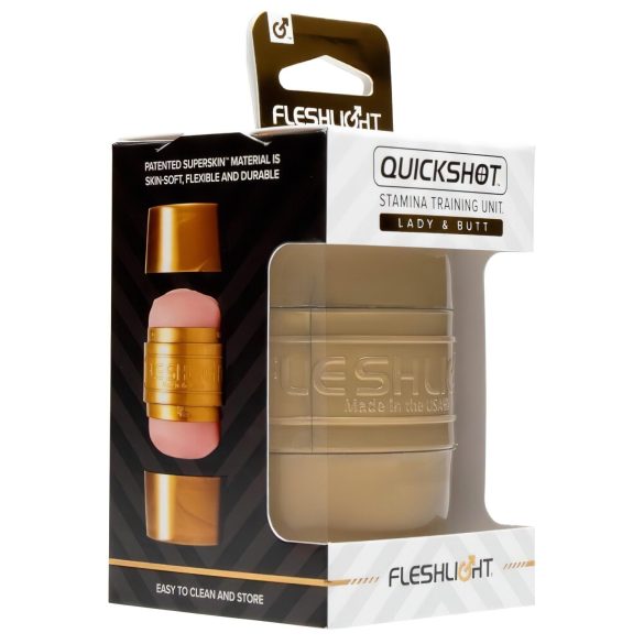 Fleshlight - masturbátor Quickshot Stamina Training - vagína a anál - ružová
