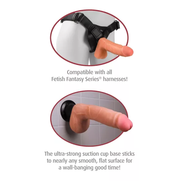 Real Feel Deluxe No.12 - realistický vibrátor s semenníkmi - naturálny