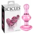 Icicles No. 75 - análny kolík srdce - sklo - ružový