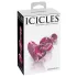 Icicles No. 75 - análny kolík srdce - sklo - ružový