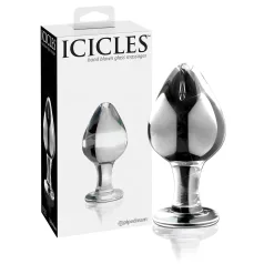   Icicles No. 25 - análny kolík - sklo - kužeľový - priehľadný