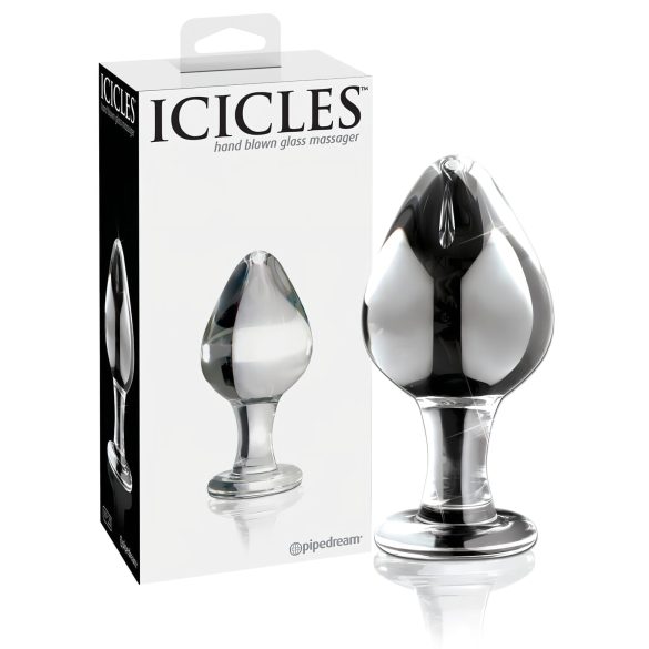 Icicles No. 25 - análny kolík - sklo - kužeľový - priehľadný