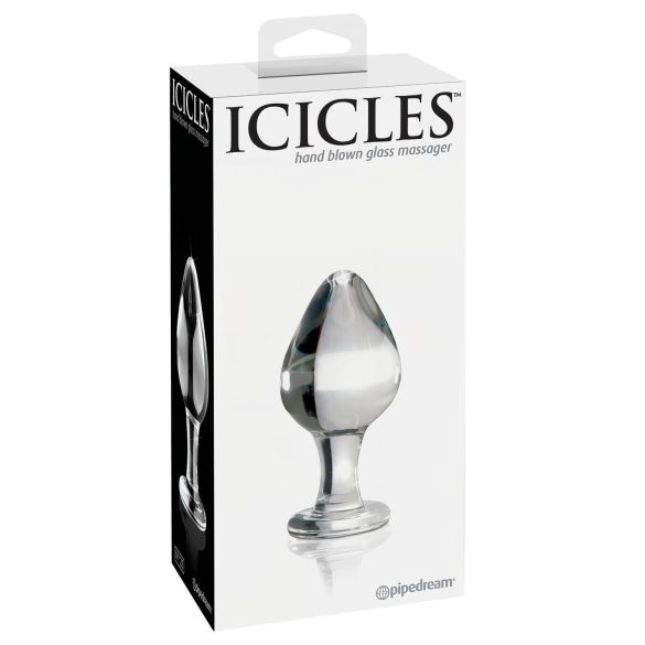Icicles No. 25 - análny kolík - sklo - kužeľový - priehľadný