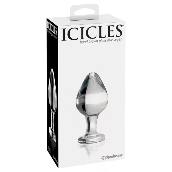 Icicles No. 25 - análny kolík - sklo - kužeľový - priehľadný