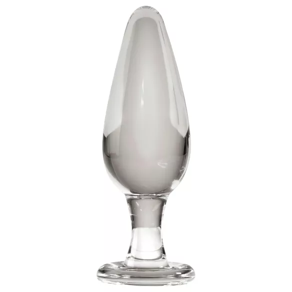 Icicles No. 26 - kužeľovitý, sklenený análny kolík (priehľadný)