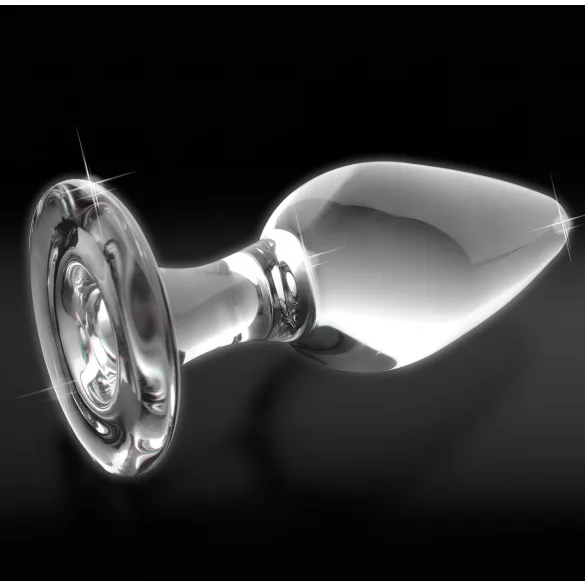 Icicles No. 26 - análny kolík - sklo - číry - kónický tvar