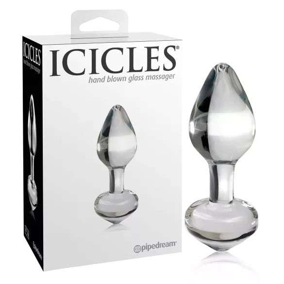Icicles No. 44 - análny kolík - kúzový tvar - sklo/priehľadný