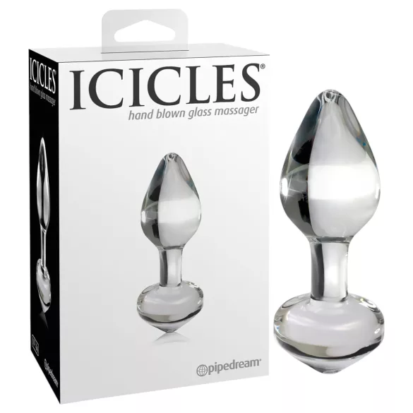 Icicles No. 44 - análny kolík - kúzový tvar - sklo/priehľadný