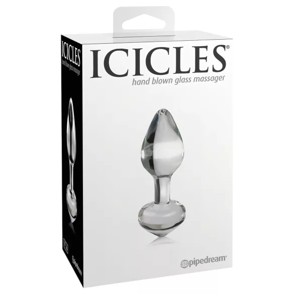 Icicles No. 44 - análny kolík - kúzový tvar - sklo/priehľadný