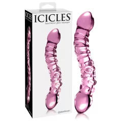   Icicles No. 55 - obojstranné sklenené dildo na G-bod - ružové
