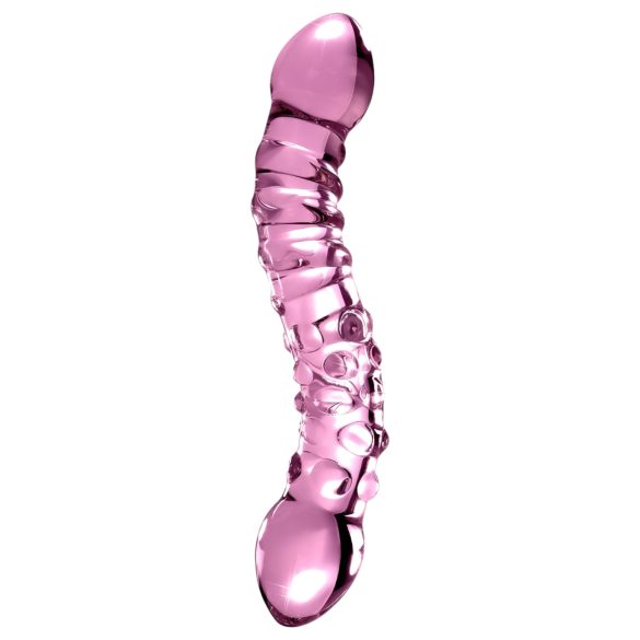 Icicles No. 55 - obojstranné sklenené dildo na G-bod - ružové