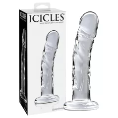 Icicles No. 62 - sklenené dildo s penisom - číre